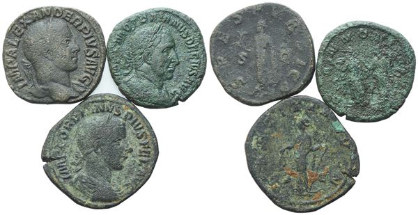 Lot of 3 Roman Æ coins to be catalogued. Lot to be sold as is, no returns.