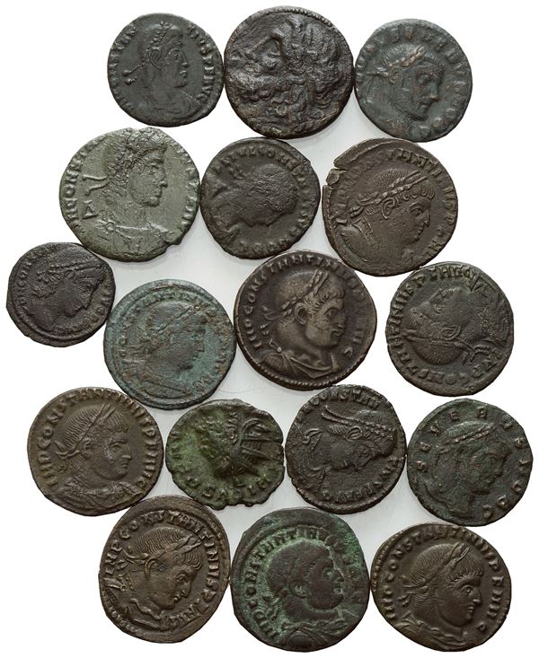 Lot of 17 Æ coins to be catalogued. Lot sold as is, no returns.