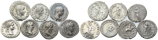Lot of 7 Roman AR coins to be catalogued. Lot to be sold as is, no returns.