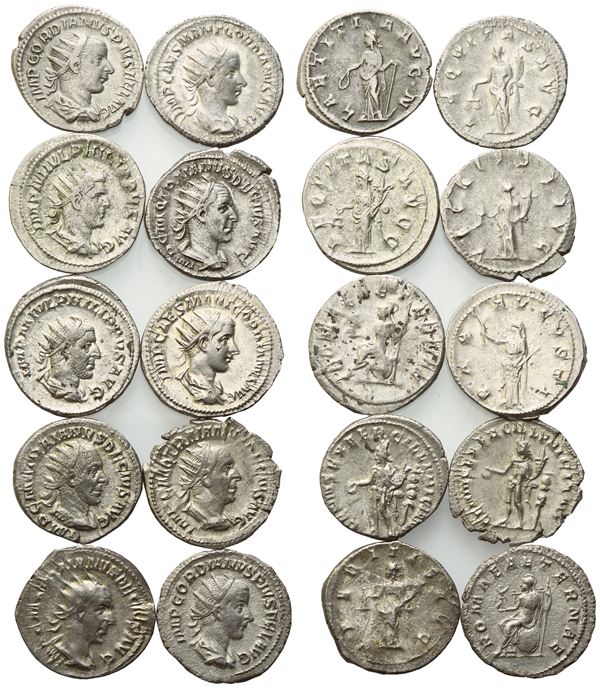 Lot of 10 AR coins to be catalogued. Lot sold as is, no returns.