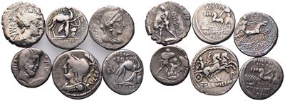Lot Of 6 Roman Republican Denarii