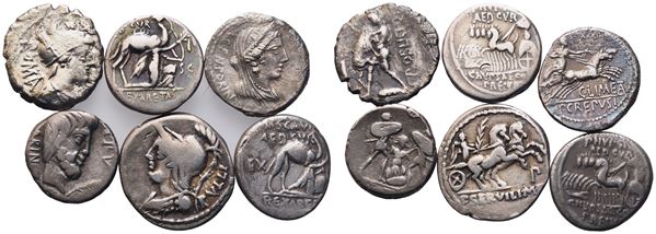 Lot of 6 Roman Republican denarii