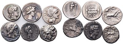 Lot Of 6 Roman Republican Denarii