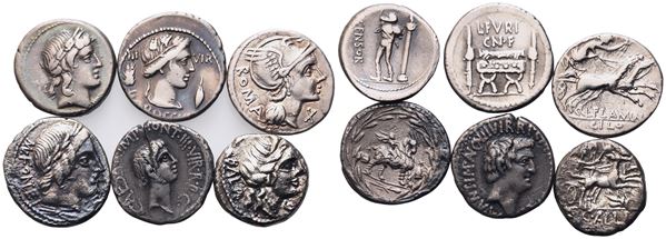 Lot of 6 Roman Republican denarii