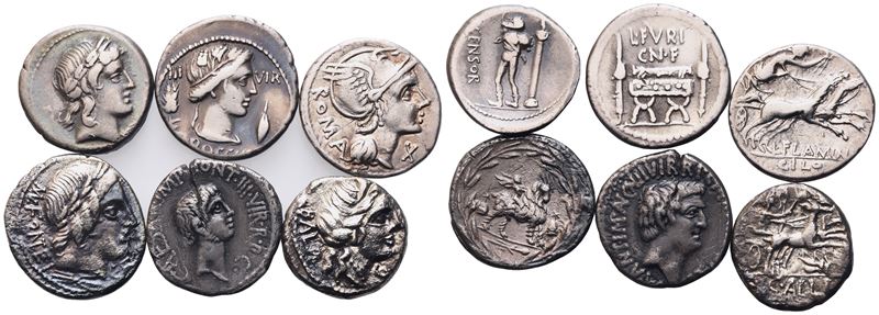 Lot Of 6 Roman Republican Denarii
