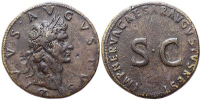 Divus Augustus, Sesterzio in restituzione (restituzione) di Nerva, Roma 98
