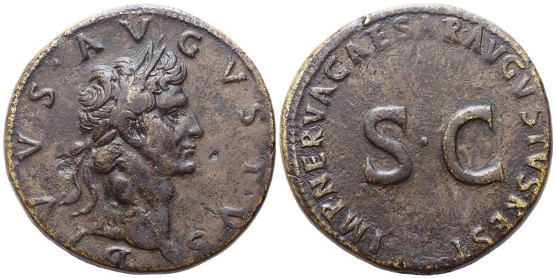 Divus Augustus, Sesterzio in restituzione (restituzione) di Nerva, Roma 98
