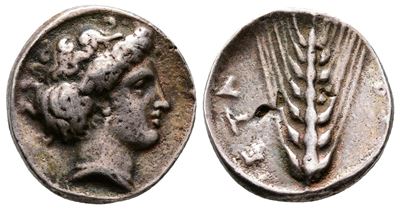 Southern Lucania, Metapontion, C. 5th Century Bc. Replica Of Ar Coin (18mm, 3.97g).