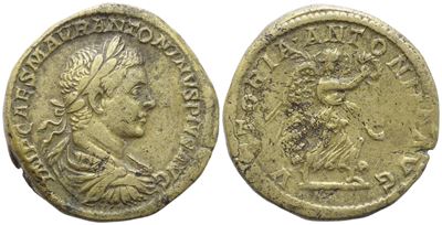 IMP CAES M AVR ANTONINVS PIVS AVG (Elagabalus), Sestertius, Roma, 219–220 d.C., bronzo (Æ)
