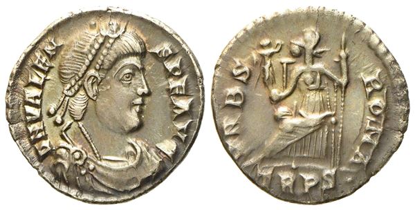 Valens (364-378), Siliqua, Augusta Treverorum, c. AD 367-375; AR (g 2,04; mm 17,8)  - Auction Imperium. Roman Coin Portraits - Bertolami Fine Art - Prague