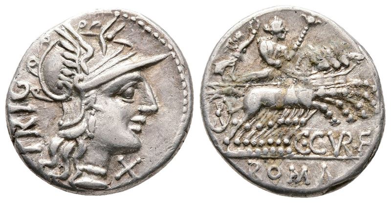 C. Curiatius Trigeminus, Rome, 142 Bc. Ar Denarius (19mm, 3.93g).