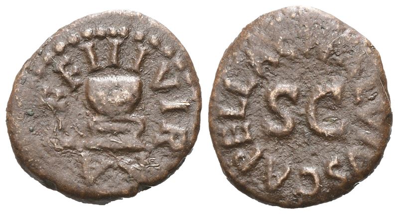 Augustus (27 Bc-14 Ad), Quadrans, Rome, 4 Bc; Æ (2,36 G; 15,8 MM; 4 H)