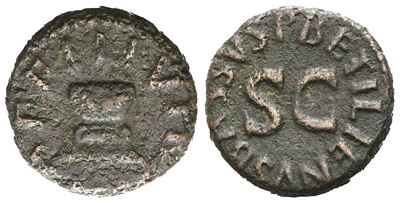 Augustus (27 Bc-14 Ad), Quadrans, Rome, 4 Bc; Æ (2,87 G; 14,5 MM; 6 H)