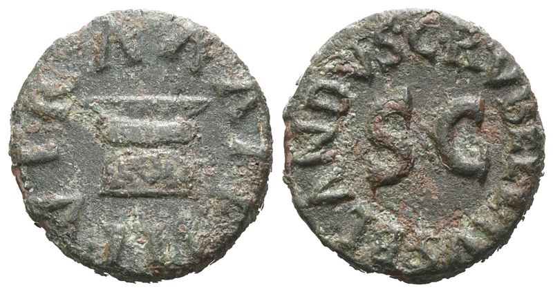 Augustus (27 Bc-14 Ad), Quadrans, Rome, 9 Bc; Æ (2,68 G; 15,4 MM; 6 H)