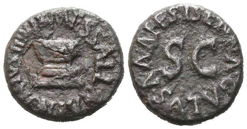 Augustus (27 Bc-14 Ad), Quadrans, Rome, 5 Bc; Æ (3,28 G; 15,7 MM; 3 H)