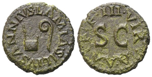 Augustus (27 BC-14 AD), Quadrans, Rome, 9 BC; Æ (3,01 g; 16,5 mm; 12 h)