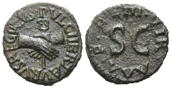 Augustus (27 BC-14 AD), Quadrans, Rome, 8 BC; Æ (3 g; 16,8 mm; 3 h)