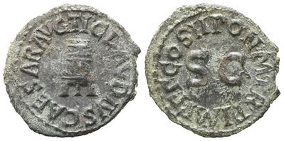 Claudius (41-54), Quadrans, Rome, 42; Æ (2,99 G; 18 MM; 6 H)