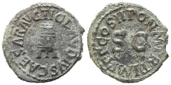 Claudius (41-54), Quadrans, Rome, 42; Æ (2,99 g; 18 mm; 6 h)