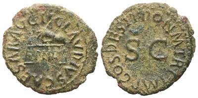 Claudius (41-54), Quadrans, Rome, 41; Æ (2,77 G; 18 MM; 6 H)