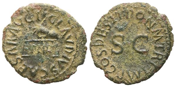 Claudius (41-54), Quadrans, Rome, 41; Æ (2,77 g; 18 mm; 6 h)