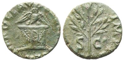 NERO, Quadrans romano, Roma, bronzo (Æ), 64 d.C.