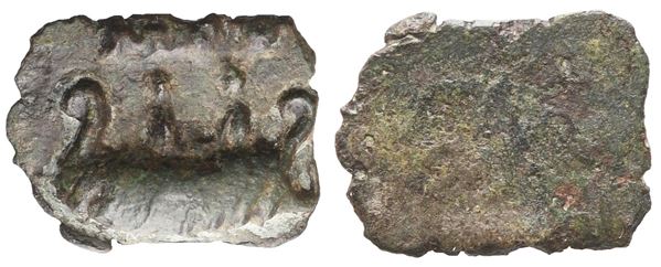 Anonymous, Shipping Tessera, Ostia region, Time of Tiberius, circa 22-37 AD; Æ (1,15 g; 14 mm)
