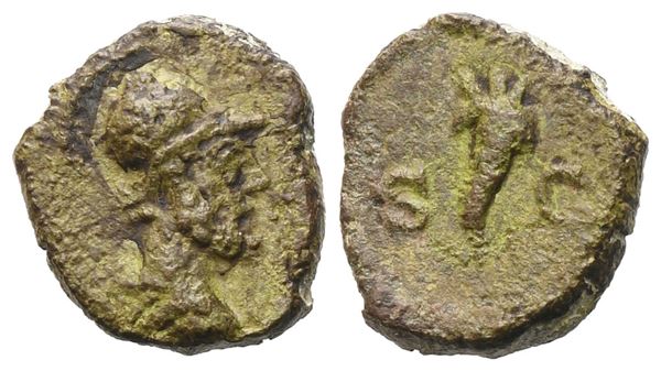Anonymous, Quadrans, Time of Domitian to Antoninus Pius; Æ (2 g; 11,8 mm; 12 h)