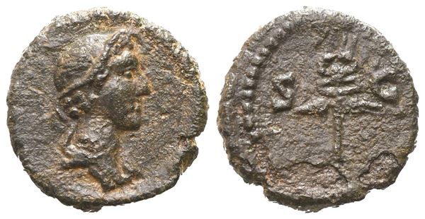 Anonymous, Quadrans, Rome, Time of Domitian to Antoninus Pius; Æ (1,71 g; 13,8 mm; 1 h)