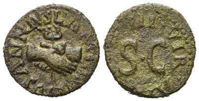 Augustus (27 Bc-14 Ad), Quadrans, Rome, 9 Bc; Æ (2,74 G; 15,2 MM; 10 H)