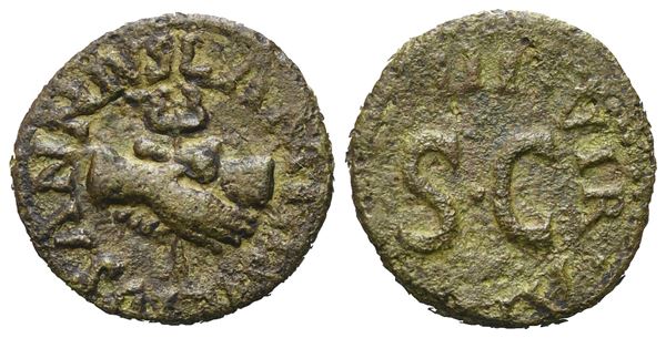 Augustus (27 BC-14 AD), Quadrans, Rome, 9 BC; Æ (2,74 g; 15,2 mm; 10 h)