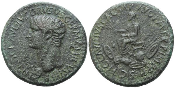 Nero Claudius Drusus (died 9 BC), Sestertius struck under Claudius, 41-42; Æ (26,02 g; 33,4 mm; 7 h)