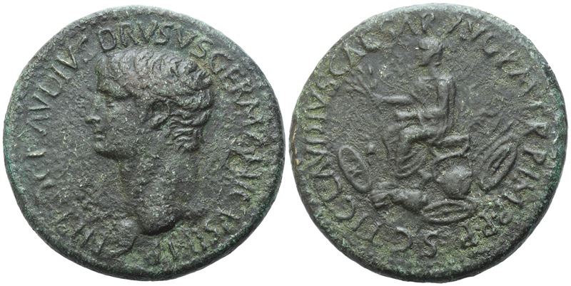 Nero Claudius Drusus (died 9 Bc), Sestertius Struck Under Claudius, 41-42; Æ (26,02 G; 33,4 MM; 7...