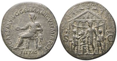 Gaius (37-41), Sestertius, Rome, 37-38; Æ (22,76 G; 35,4 MM; 6 H)