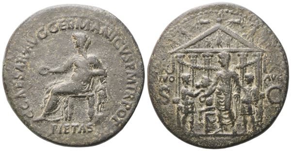 Gaius (37-41), Sestertius, Rome, 37-38; Æ (22,76 g; 35,4 mm; 6 h)