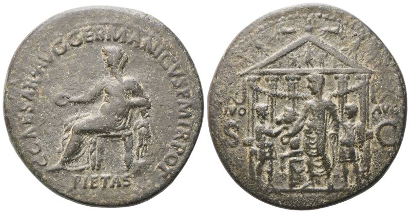 Gaius (37-41), Sestertius, Rome, 37-38; Æ (22,76 G; 35,4 MM; 6 H)