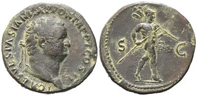 Titus Caesar (69-79), Sestertius, Rome, 72; Æ (26,60 G; 32,5 MM; 6 H)
