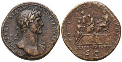 Hadrian (117-138), Sestertius, Rome, 118; Æ (23,24 G; 32,6 MM; 6 H)