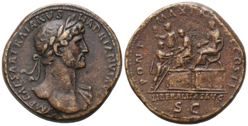 Hadrian (117-138), Sestertius, Rome, 118; Æ (23,24 G; 32,6 MM; 6 H)
