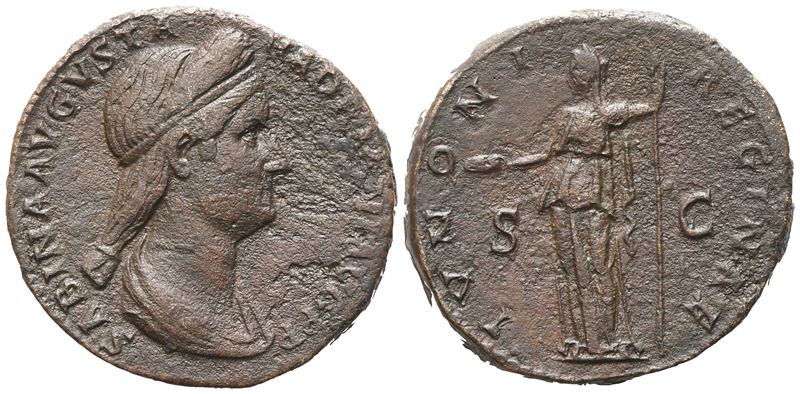 Sabina Augusta (128-136/7), Sestertius, Rome; Æ (28,67 G; 31,2 MM; 6 H)