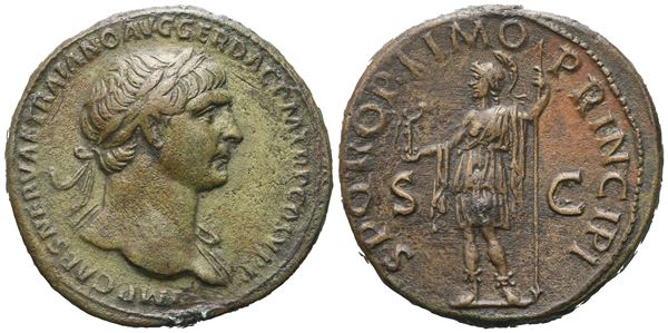 Trajan (98-117), Sestertius, Rome, 107-108; Æ (28,60 g; 33,8 mm; 6 h)