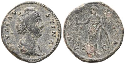 Diva Faustina i (died 141), Sestertius, Rome, After 141; Æ (29,25 G; 32 MM; 6 H)