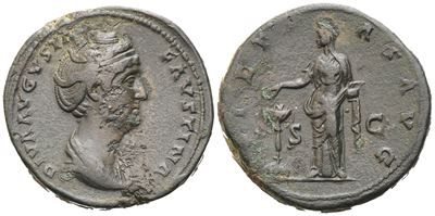Diva Faustina i (died 141), Sestertius, Rome, After 141; Æ (26,78 G; 33,2 MM; 11 H)