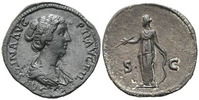 Faustina II (147-175), Sestertius Struck Under Antoninus Pius, Rome, C. 147-150; Æ (21,32 G; 32,9...