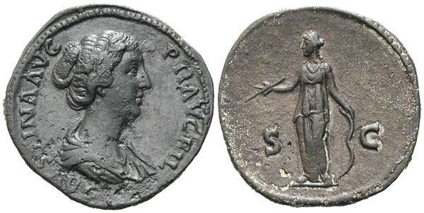 Faustina II (147-175), Sestertius struck under Antoninus Pius, Rome, c. 147-150; Æ (21,32 g; 32,9 mm; 10 h)