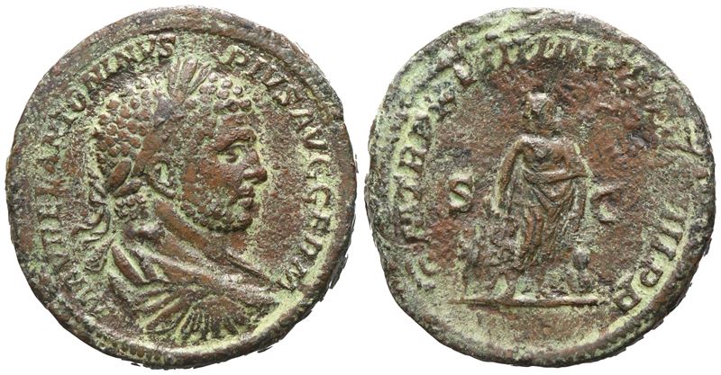 Caracalla (198-217), Sestertius, Rome, 215; Æ (27,96 G; 32,5 MM; 12 H)