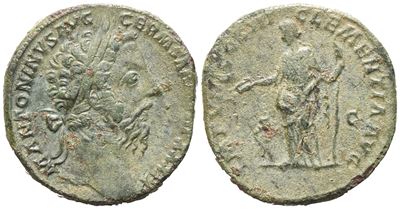 Marcus Aurelius (161-180), Sestertius, Rome, 176; Æ (21,05 G; 29,5 MM; 12 H)