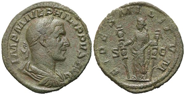  Philip I (244-249), Sestertius, Rome, 244; Æ (23,51 g; 30,8 mm; 12 h)