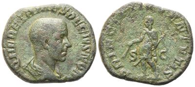 Herennius Etruscus Caesar (249-251), Sestertius, Rome, 250-251; Æ (15,94 G; 28,6 MM; 12 H)