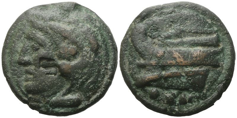 Anonymous, Quadrans, c. 225-217 BC; Æ (56,38 g; 38 mm; 1 h)